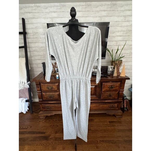 Splendid x Cella Jane Gray Long Sleeve Off the Shoulder Jumpsuit Women Size S - Picture 2 of 8